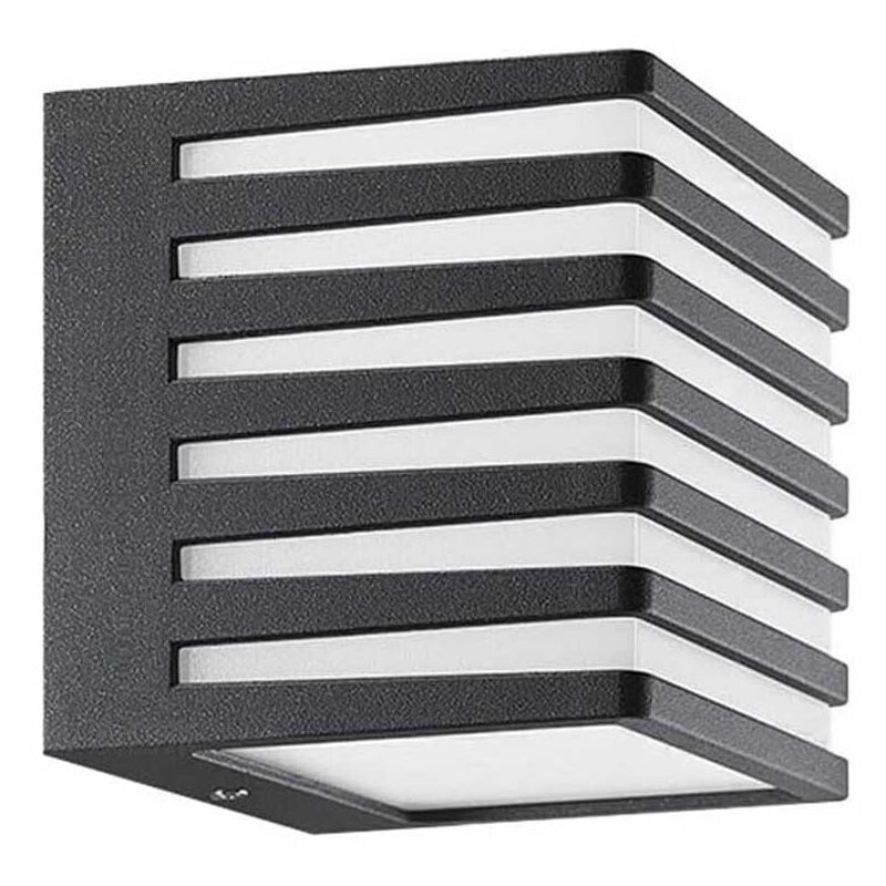 foto del prodotto applique da muro per esterno a led 10 watt lampada decorativa a strisce cubo nero da parete per facciata balcone terrazzo ip54