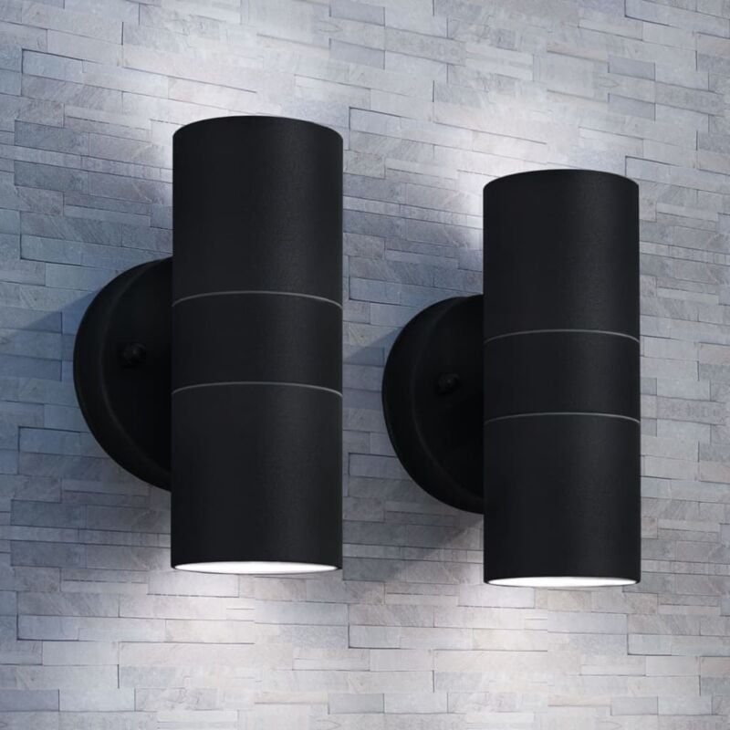 foto del prodotto applique da parete 2 pz acciaio inox proiezione alto basso vidaxl