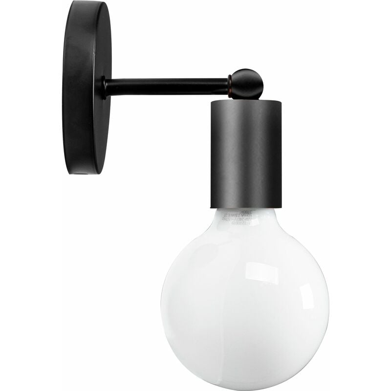 foto del prodotto applique da parete 392205 metallo nero opaco sfera 1-punti luce e27 10x10x8cm