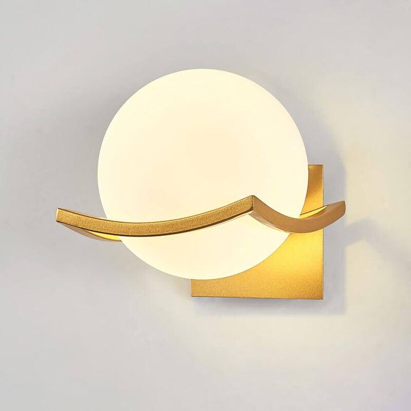 foto del prodotto applique da parete a globo bianco, applique da parete a led moderna di metà secolo, apparecchio di illuminazione a parete per bagno, camera da letto,