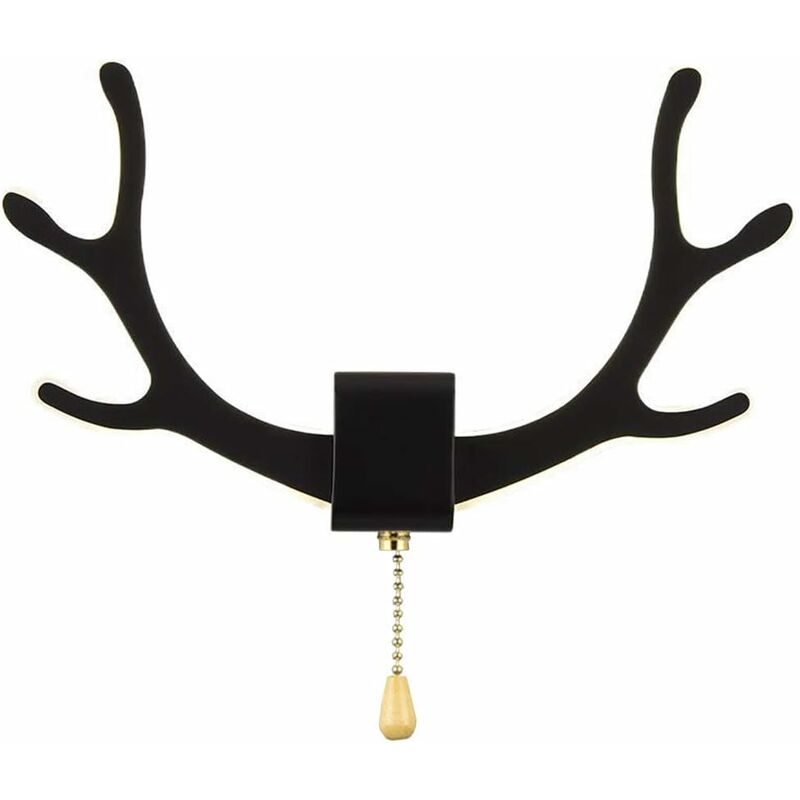 foto del prodotto applique da parete a led 16w 3 colori dimmerabile moderna applique da interno con interruttore, design a forma di corno soggiorno luci di alce