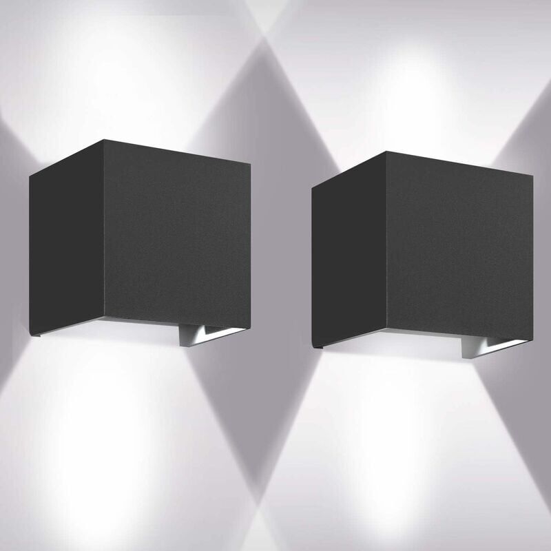 foto del prodotto applique da parete a led da 12 w, 2 confezioni da 6000 k a led, lampada da parete per esterni interni regolabile, lampada da parete per interni