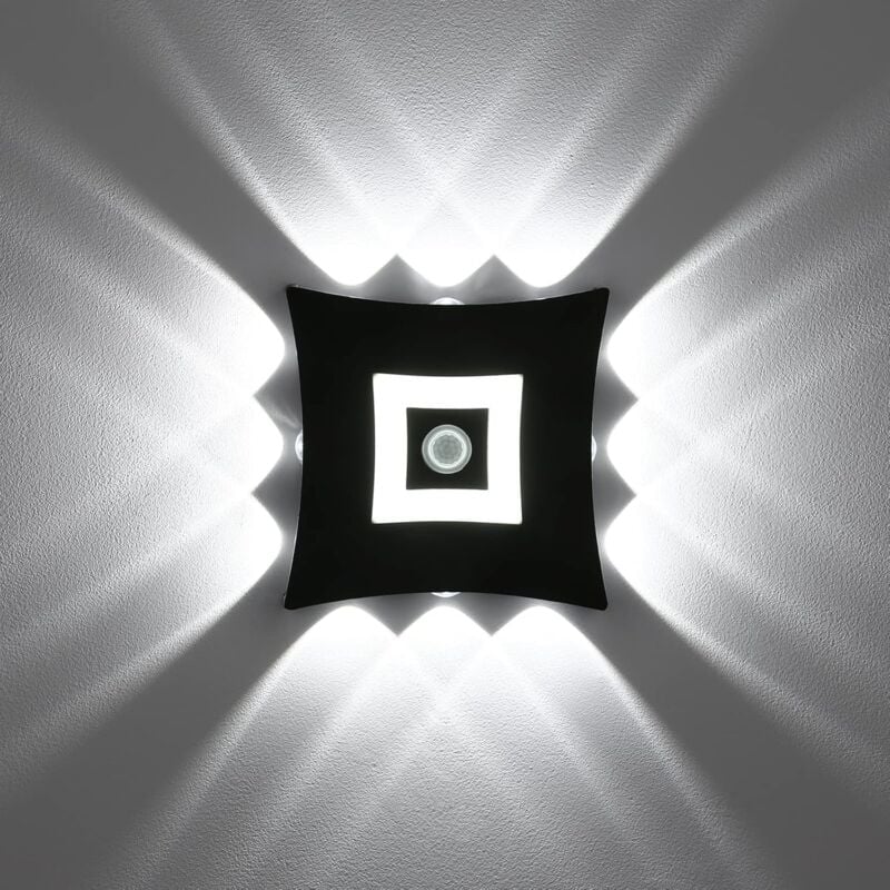 foto del prodotto applique da parete a led da 18 w per esterni e interni, moderna, con sensore di movimento pir, illuminazione da parete impermeabile ip65, lampada da