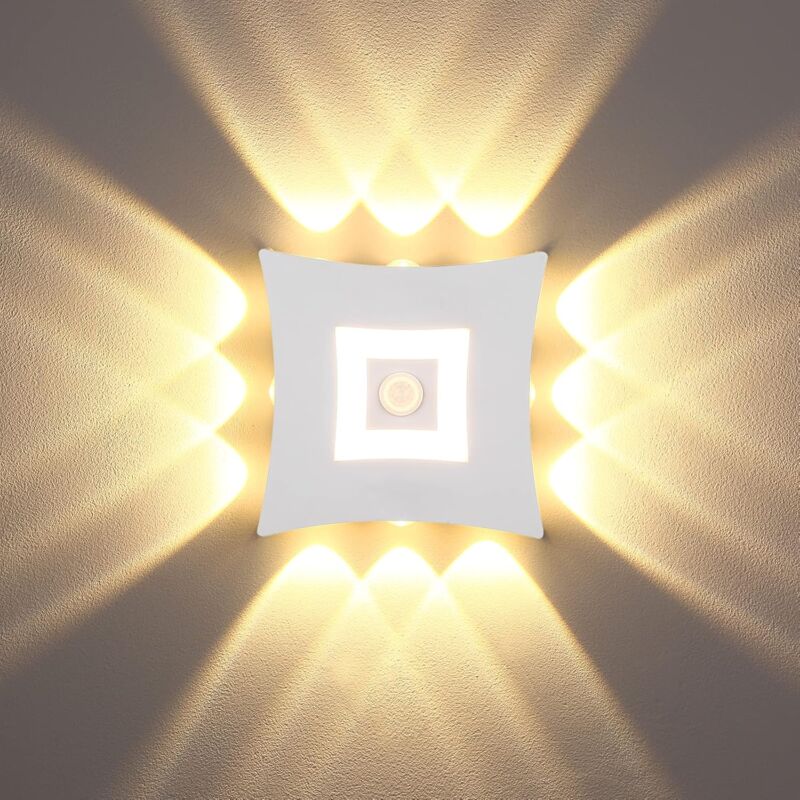 foto del prodotto applique da parete a led da 18 w per esterni e interni, moderna, con sensore di movimento pir, illuminazione da parete impermeabile ip65, lampada da