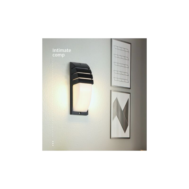 foto del prodotto applique da parete a led da 9 w, moderna lampada da parete sempre accesa, luce bianca, luce notturna impermeabile per giardino, balcone, terrazza,