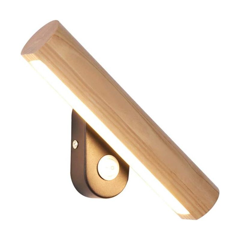 foto del prodotto applique da parete a led in legno, applique da parete girevole, illuminazione da parete moderna per interni, lampade da testiera in legno per camera