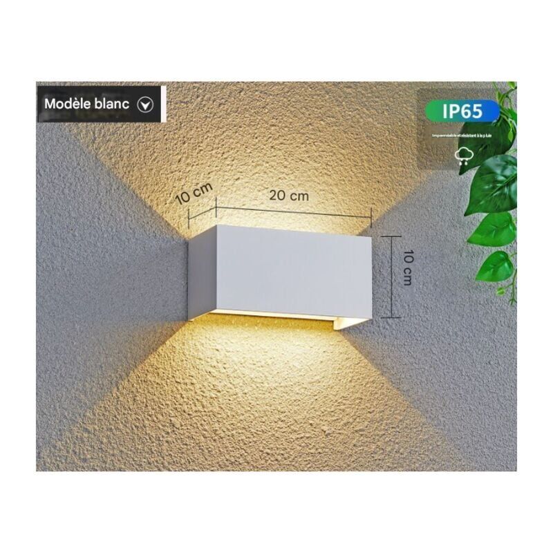 foto del prodotto applique da parete a led per esterni, per interni ed esterni, lampada da parete per esterni impermeabile ip65, bianco caldo 3000k, luce esterna in