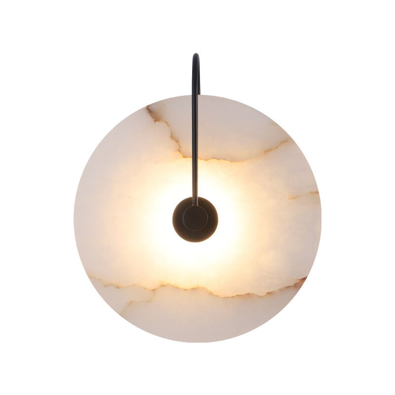 foto del prodotto applique da parete a led semplice e decorativa in marmo naturale spagnolo 16 cm nero 