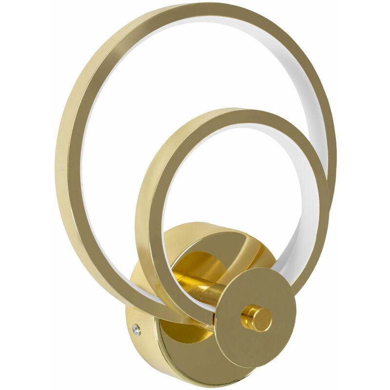 foto del prodotto applique da parete app1043 w oro led cerchi 2 punti luce 15w 19x7,5x24cm