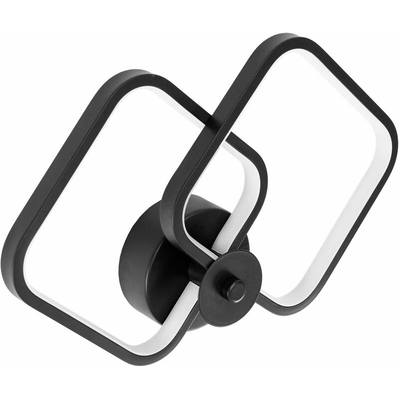 foto del prodotto applique da parete app1044 w nero led quadrati 2 punti luce 14 w 34x22cm