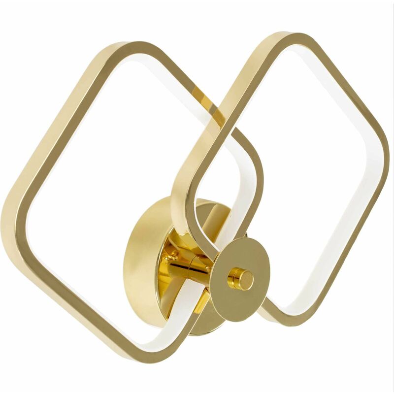 foto del prodotto applique da parete app1045 w oro led quadrati 2 punti luce 14 w 34x22cm