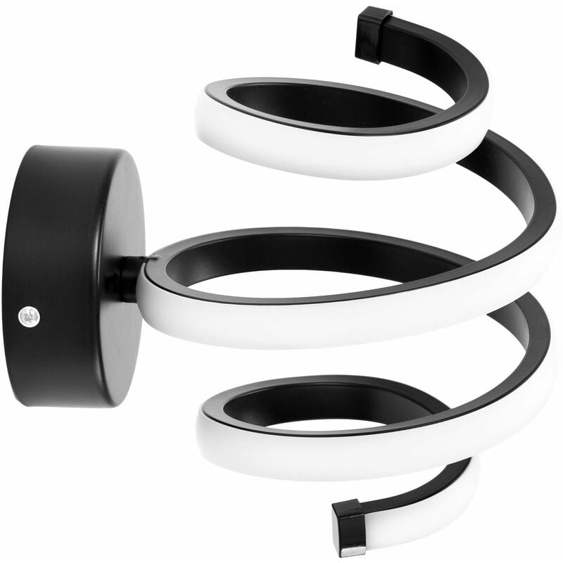 foto del prodotto applique da parete app1046 w nero opaco led spirale 1 punti luce 16w 20x15,5x18cm