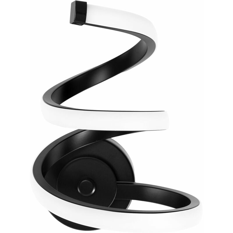foto del prodotto applique da parete app1052 w spring nero opaco led spirale 1 punti luce 14w 10x19,5x22cm