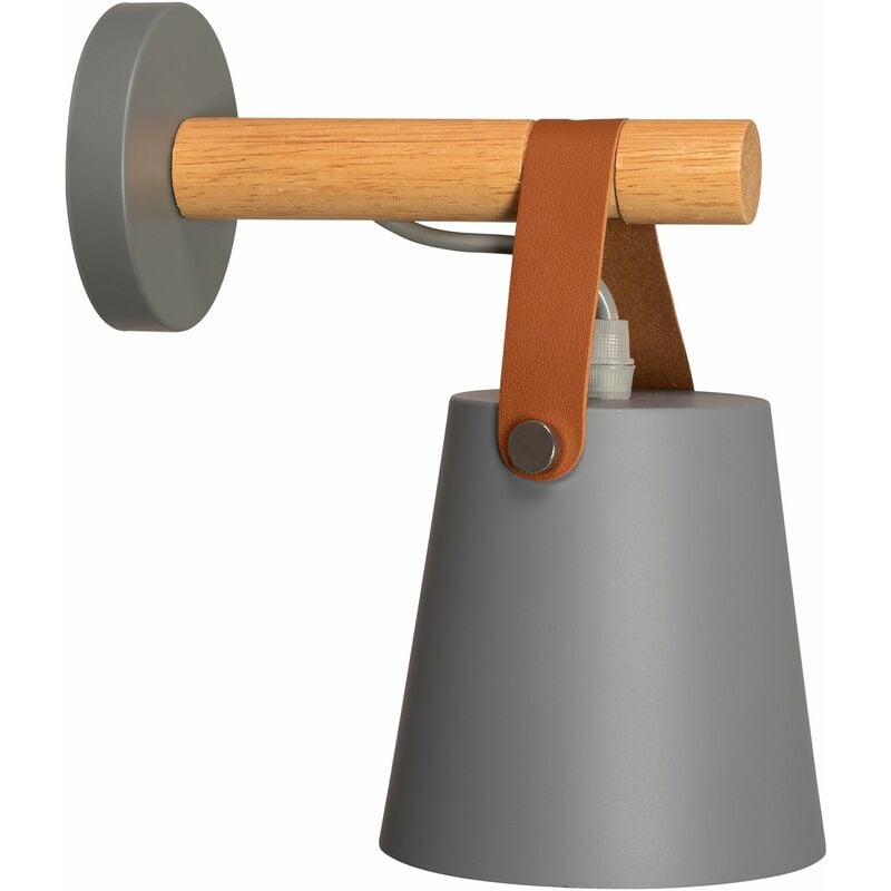foto del prodotto applique da parete app468 1w cinghia metallo grigio campana 1 punti luce e27 17x13x21cm