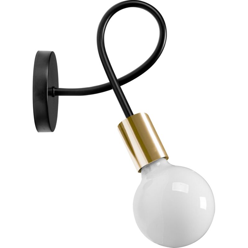 foto del prodotto applique da parete app516 1w paradise nero oro sfera 1 punti luce e27 15x13,5x19,5cm