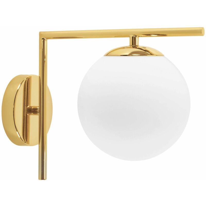 foto del prodotto applique da parete app674 1w sfera oro 1 punti luce e27 12x22x20cm