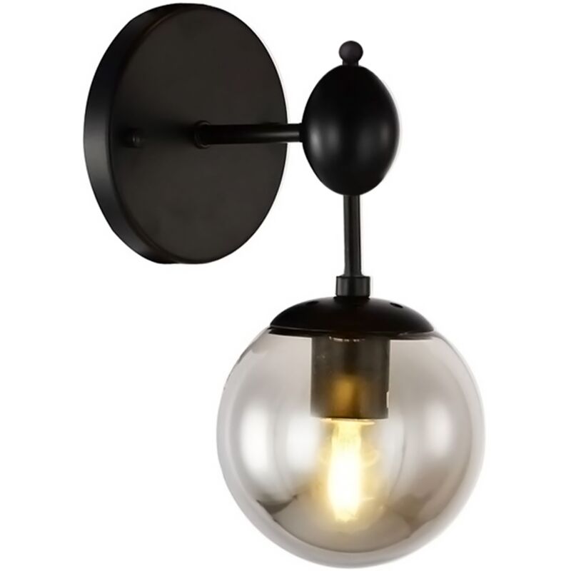 foto del prodotto applique da parete app750 1w nero sfera 1 punti luce e27 12x16x27cm