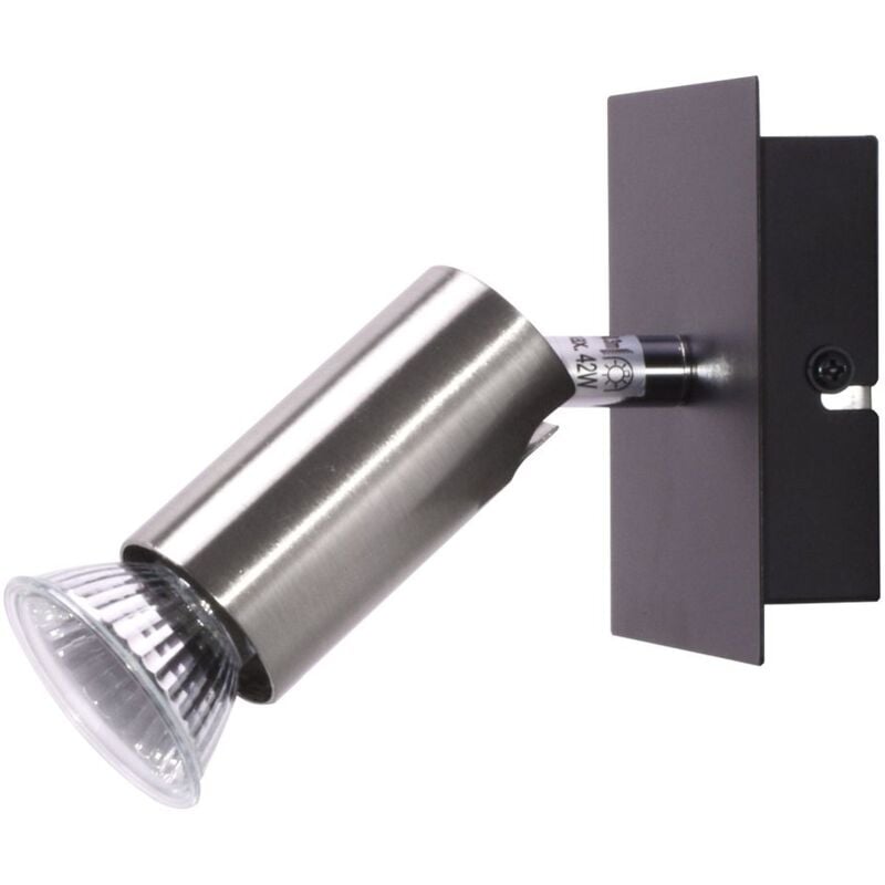 foto del prodotto applique da parete argento lampada da soggiorno faretto spot nero orientabile brilliant g14810 76