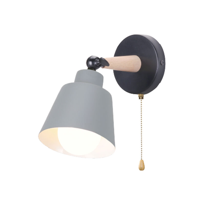 foto del prodotto applique da parete con interruttore, moderna lampada da parete con paralume regolabile e27 edison interno per soggiorno camera da letto sala da