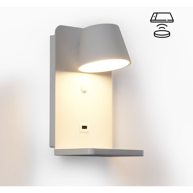 foto del prodotto applique da parete con porta usb baskop w 6w base di