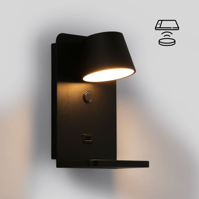 foto del prodotto applique da parete con porta usb baskop w 6w base di