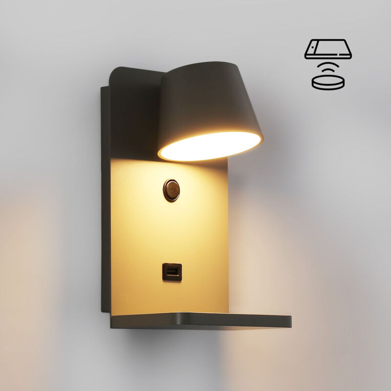 foto del prodotto applique da parete con porta usb baskop w 6w base di