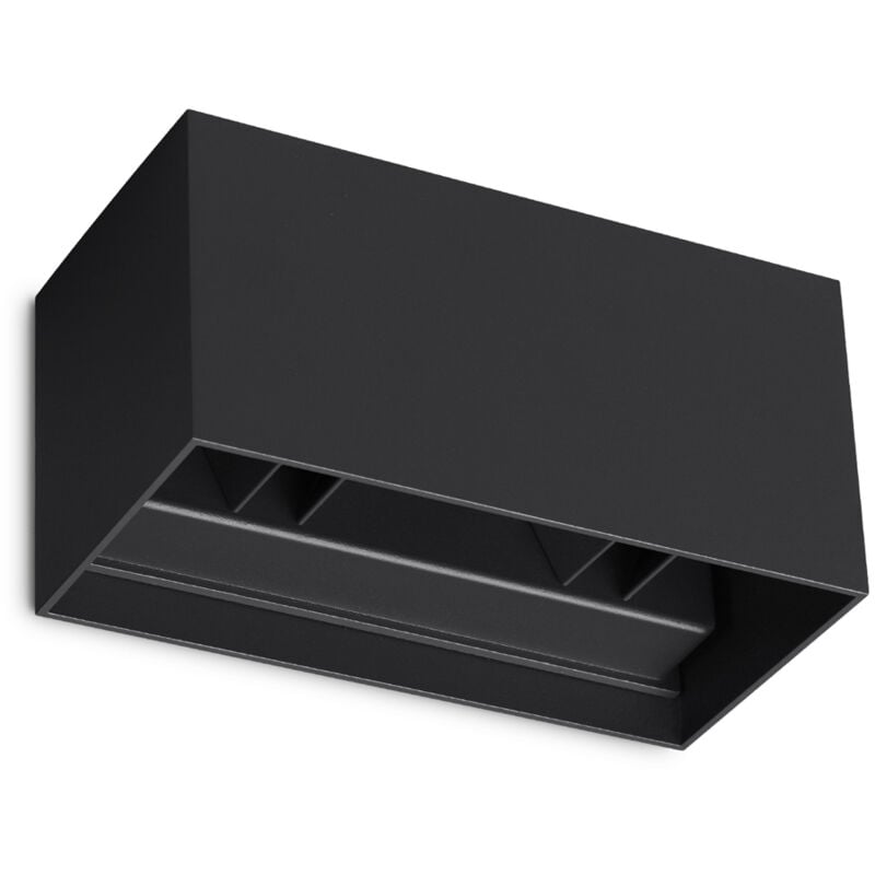 foto del prodotto applique da parete contemporanea atom alluminio nero led 25w 3000k ip54