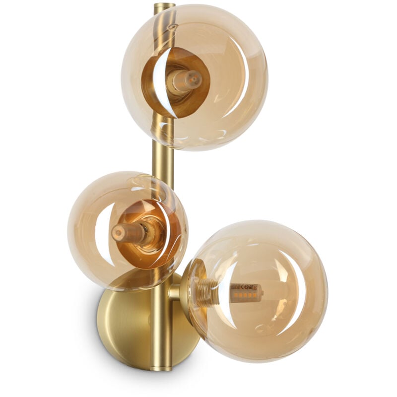 foto del prodotto applique da parete contemporanea perlage metallo ottone 3 luci g9 15w 3000k