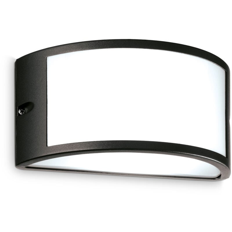 foto del prodotto applique da parete contemporanea rex alluminio nero e27 60w ip44