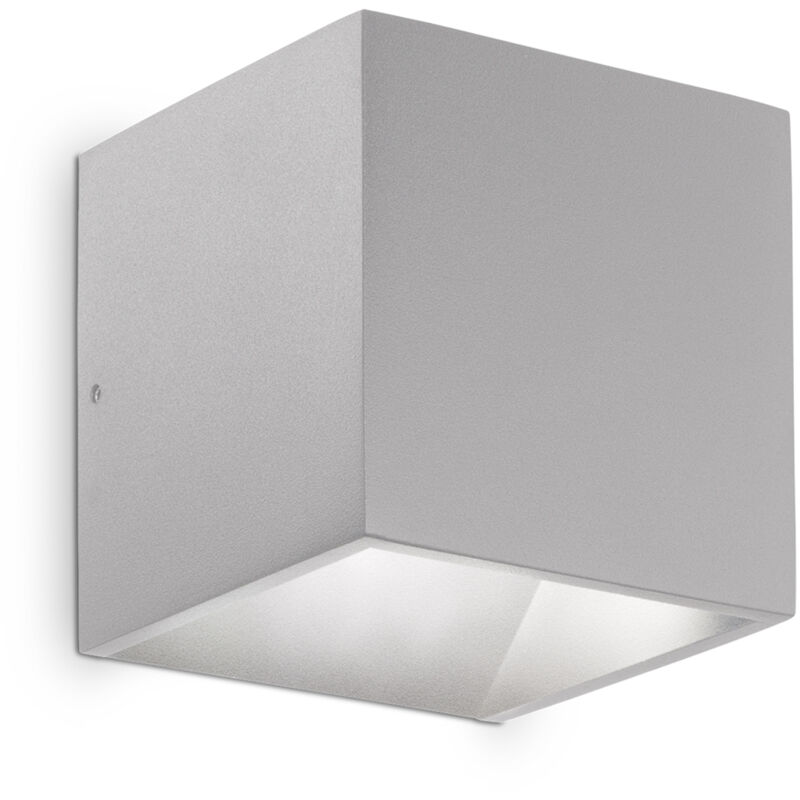 foto del prodotto applique da parete contemporaneo rubik alluminio grigio led 8,5w 3000k ip54