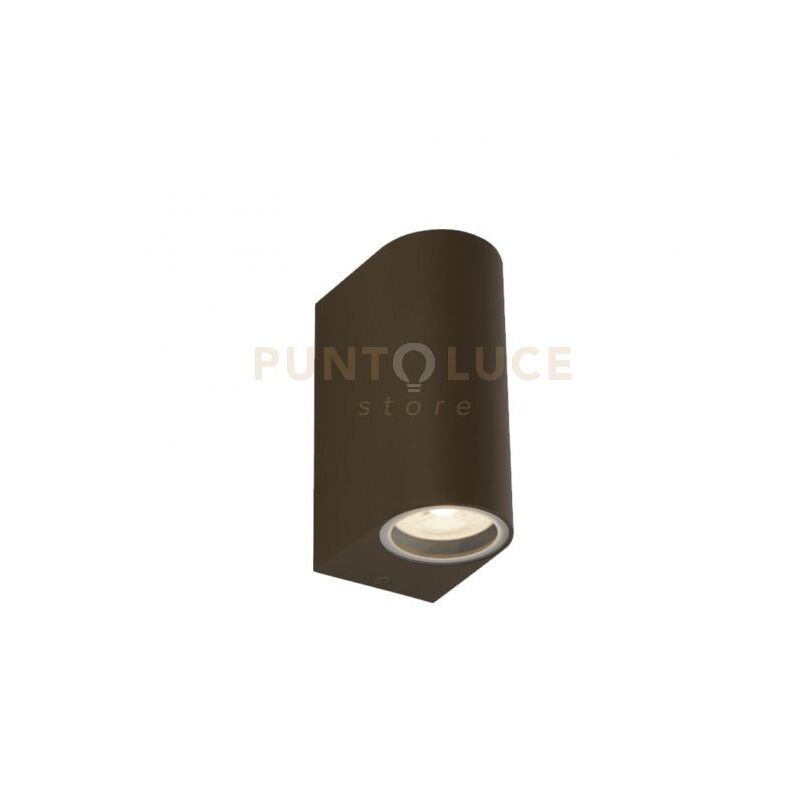 foto del prodotto applique da parete eiffel outdoor 2lt marrone rustico, trasparente e satinato