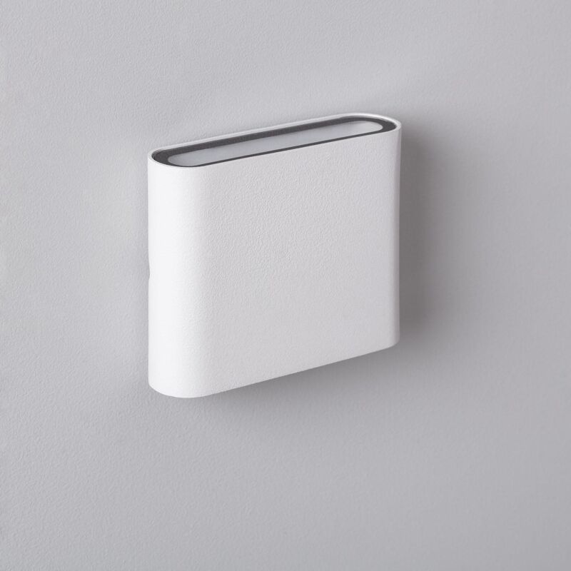 foto del prodotto applique da parete esterni led 6w alluminio quadrata illuminazione doppia luce luming bianco bianco naturale 4000k