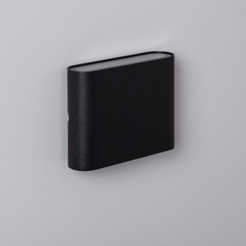 foto del prodotto applique da parete esterni led 6w alluminio quadrato illuminazione doppia luce luming nero bianco caldo 2700k