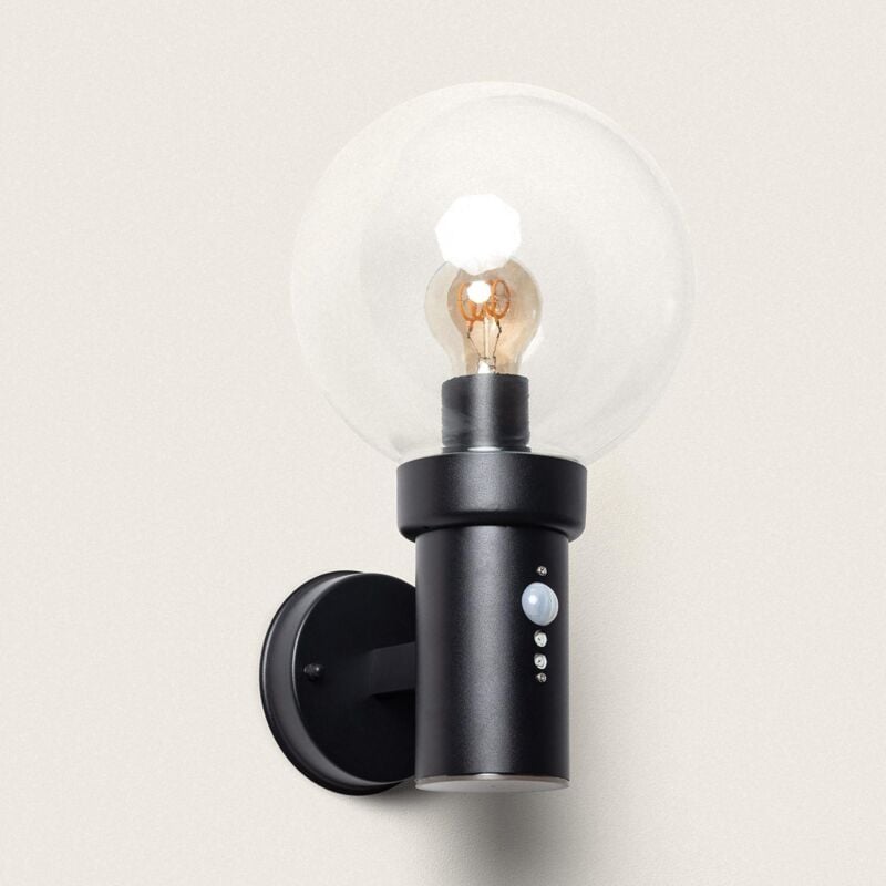 foto del prodotto applique da parete esterno acciaio inossidabile con sensore pir optic nero