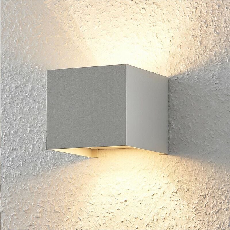 foto del prodotto applique da parete esterno faretto led luce naturale 4000k 12 w ip65 es46 grigio