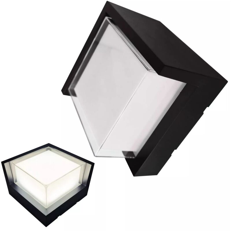 foto del prodotto applique da parete esterno led 15w 1500 lumen impermeabile ip65 quadrato 4000k maka