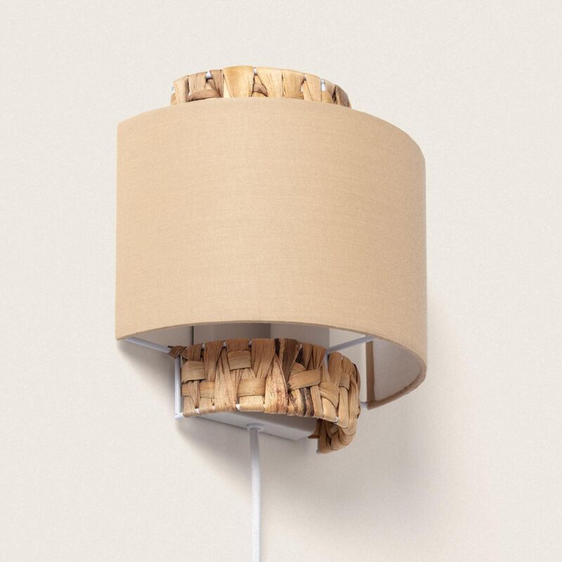 foto del prodotto applique da parete fibre naturali orleans beige