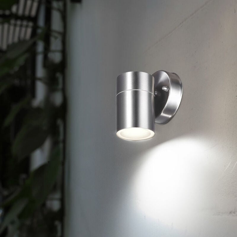 foto del prodotto applique da parete in acciaio inossidabile per esterni con faretti in basso da giardino, lampada da giardino in un set che include lampadine a led
