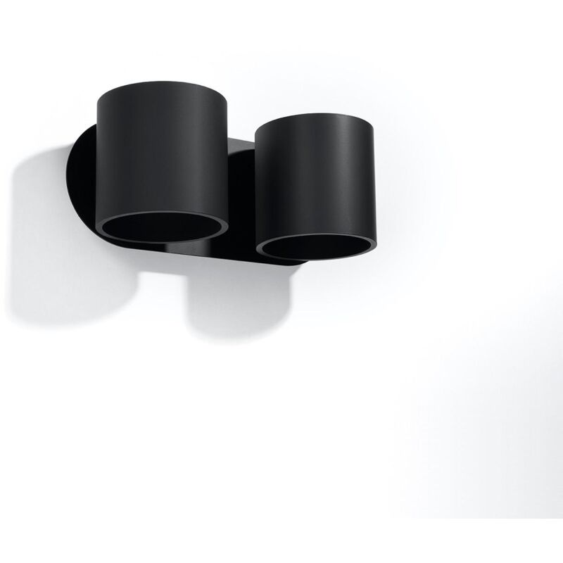 foto del prodotto applique da parete in alluminio orbis 2 sollux nero