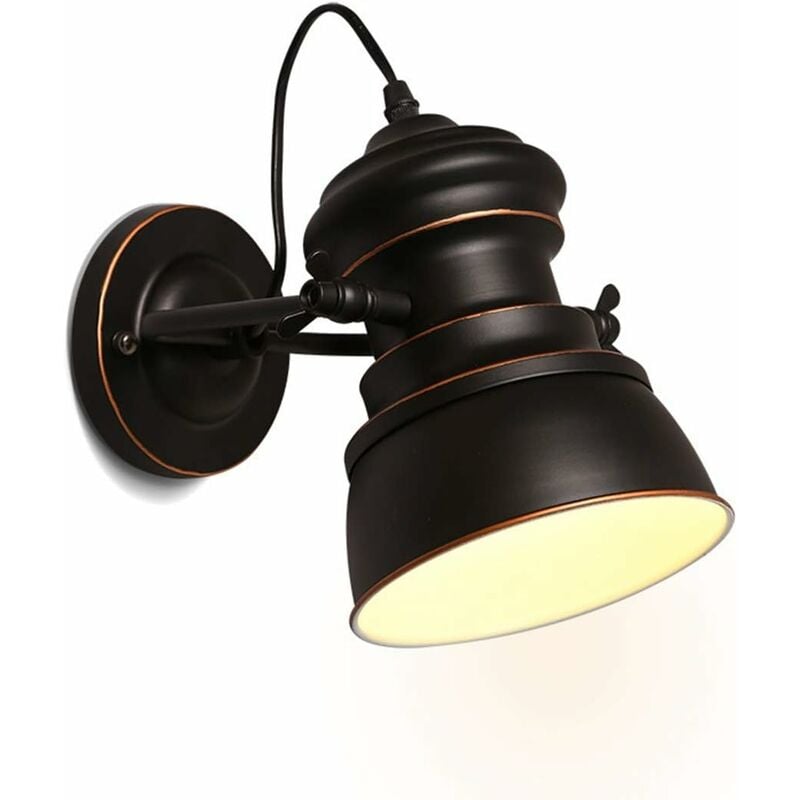 foto del prodotto applique da parete in metallo retr lampada da comodino orientabile lampada da lettura a parete e27 applique da parete industriale lampada da camera