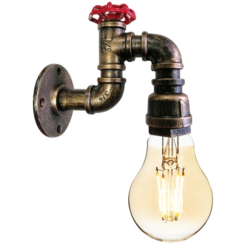foto del prodotto applique da parete industrial style nero 1 x e27 novaline
