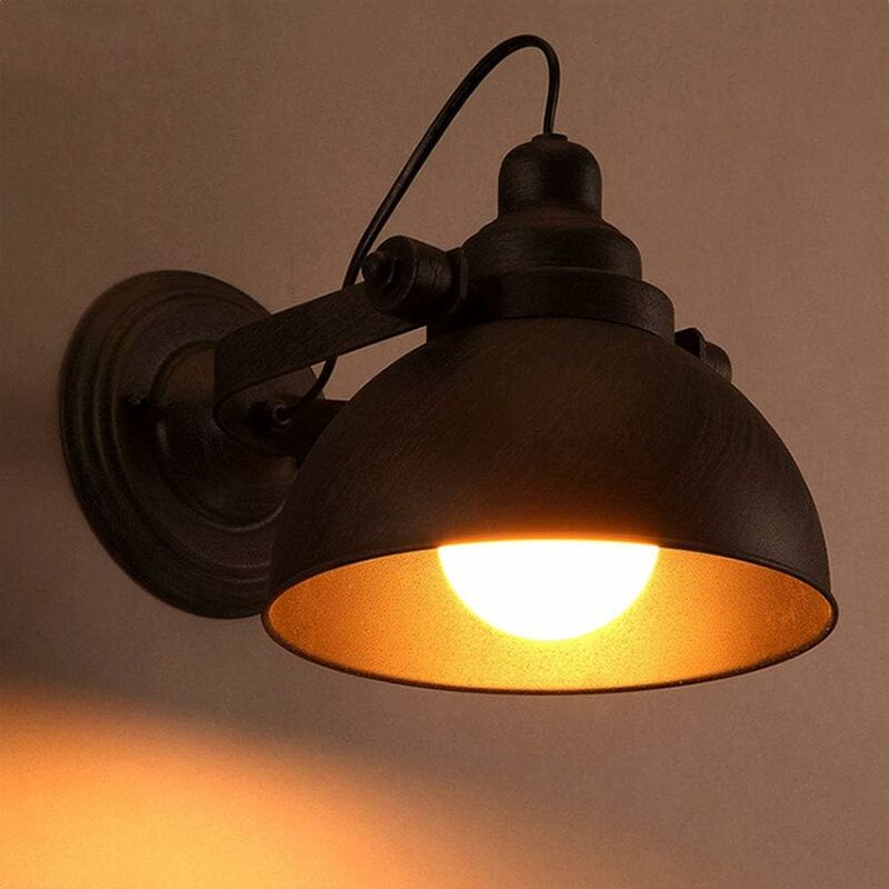 foto del prodotto applique da parete industriale vintage lampada da parete girevole in metallo lampada da letto orientabile lampada da lettura a parete bar corridoio