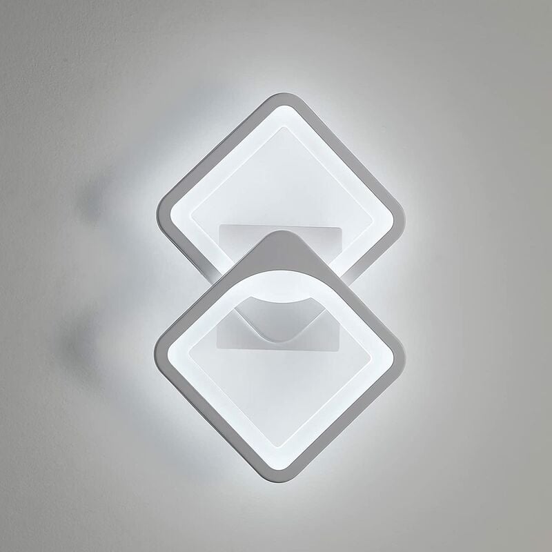 foto del prodotto applique da parete interno 24w, lampada da parete led bianco freddo, 6000k 2400lm forma convertibile, per interno scale soggiorno camera letto goeco