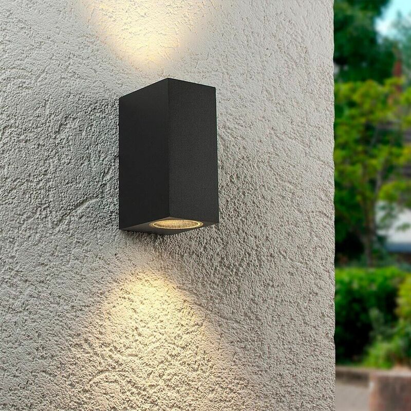 foto del prodotto applique da parete interno esterno ip65 porta faretto gu10 es55n nero