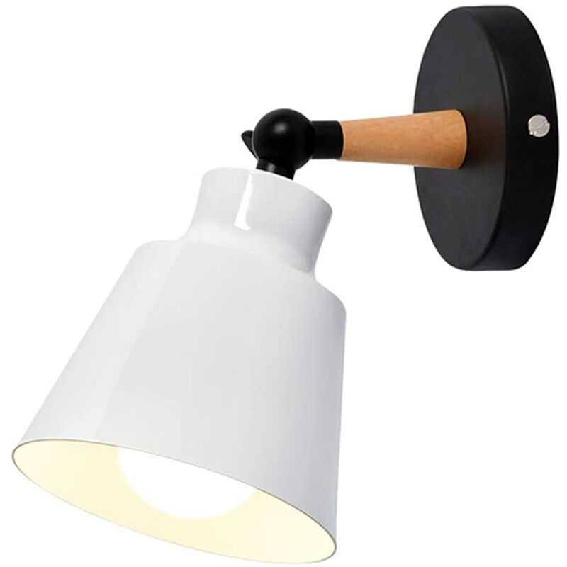 foto del prodotto applique da parete interno, moderna lampada da parete con paralume regolabile e27 edison per soggiorno camera da letto sala da pranzo bianco 