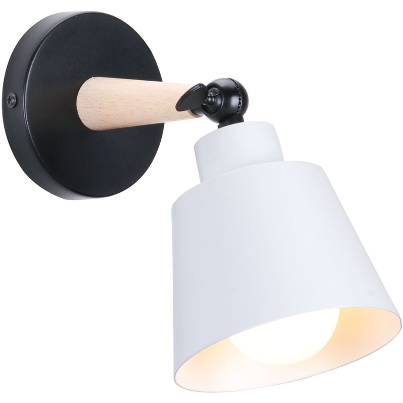 foto del prodotto applique da parete interno, moderna lampada da parete con paralume regolabile e27 edison per soggiorno camera da letto sala da pranzo bianco opaco 
