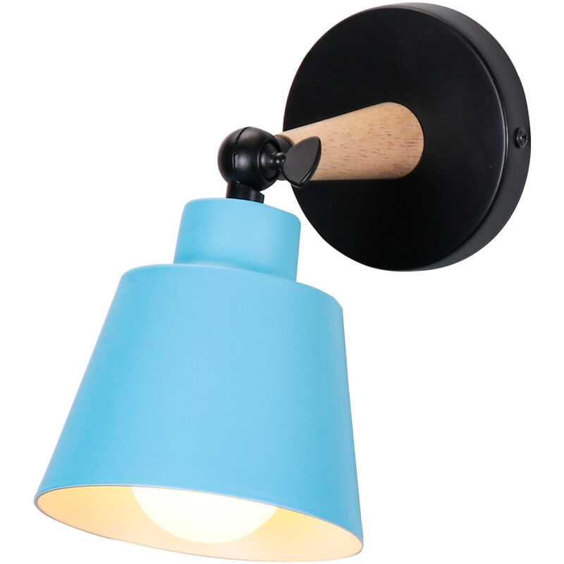 foto del prodotto applique da parete interno, moderna lampada da parete con paralume regolabile e27 edison per soggiorno camera da letto sala da pranzo blu 