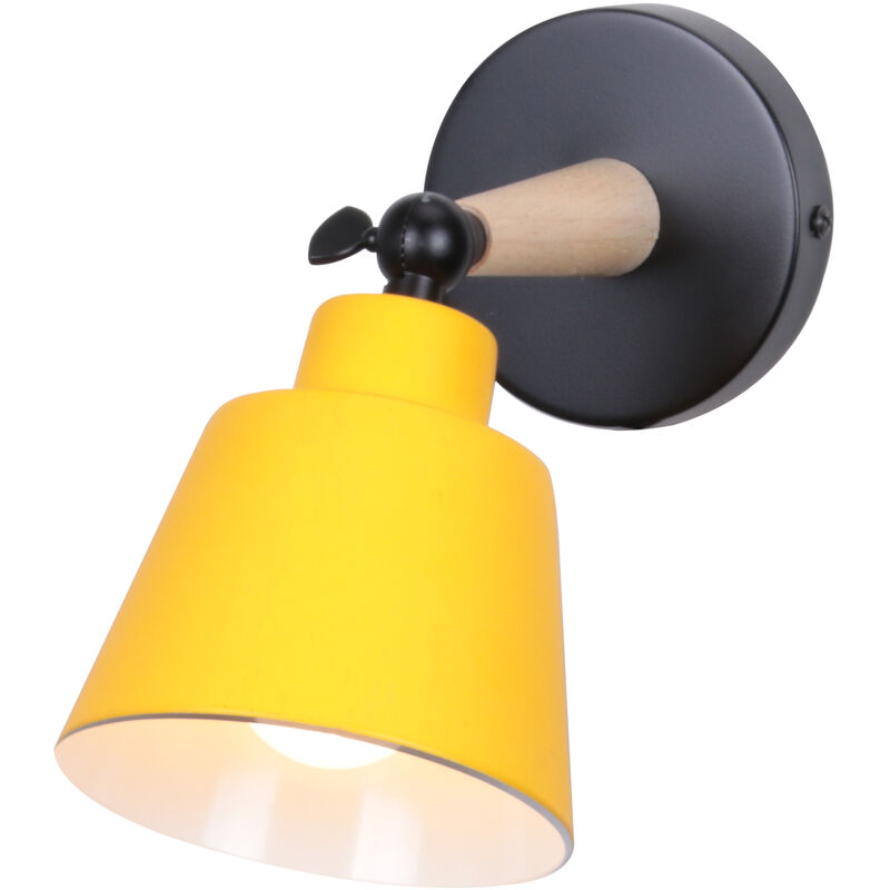 foto del prodotto applique da parete interno, moderna lampada da parete con paralume regolabile e27 edison per soggiorno camera da letto sala da pranzo giallo 