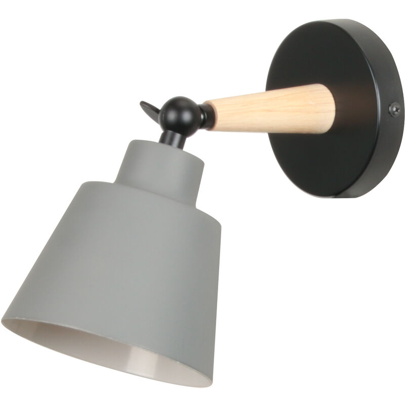 foto del prodotto applique da parete interno, moderna lampada da parete con paralume regolabile e27 edison per soggiorno camera da letto sala da pranzo grigio 