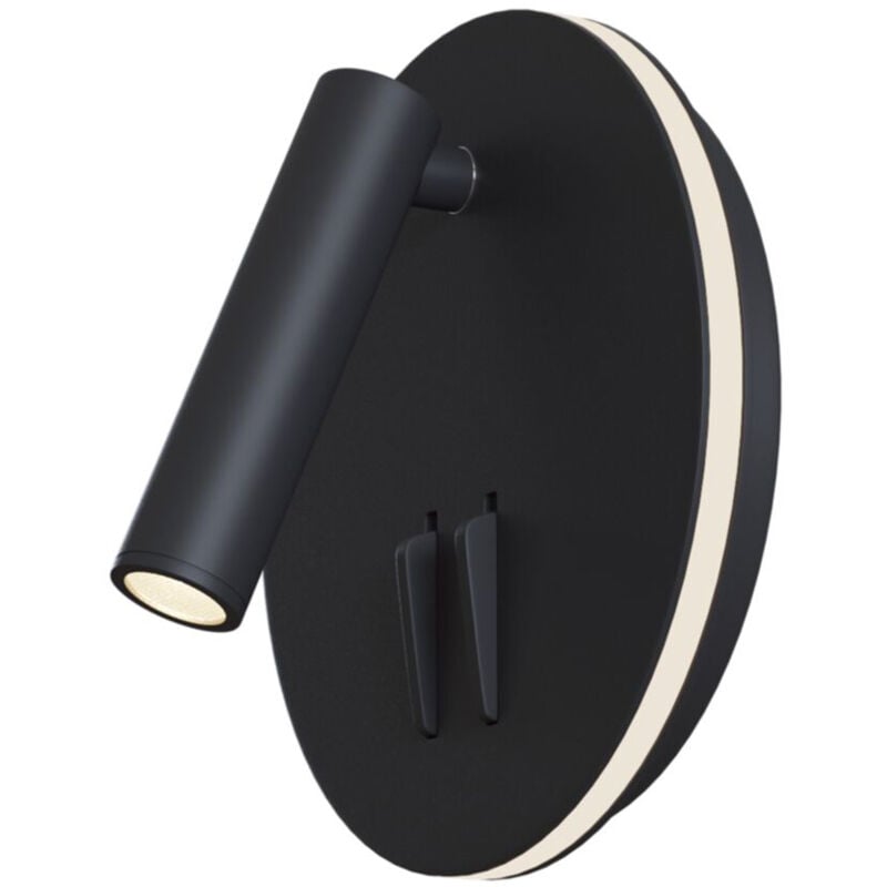 foto del prodotto applique da parete interno moderno ios 176 alluminio nero luce led integrato 10w